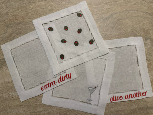 Martini Cocktail Napkins (set of 4)